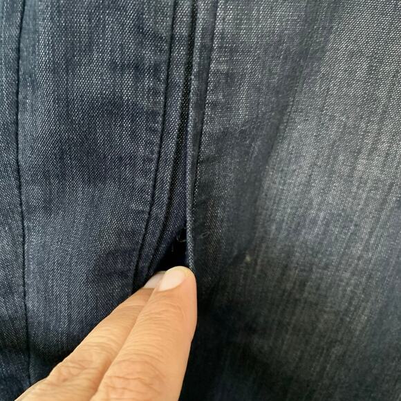 LOFT Dark Chambray Bermuda Shorts Size 4 - Picture 3 of 6